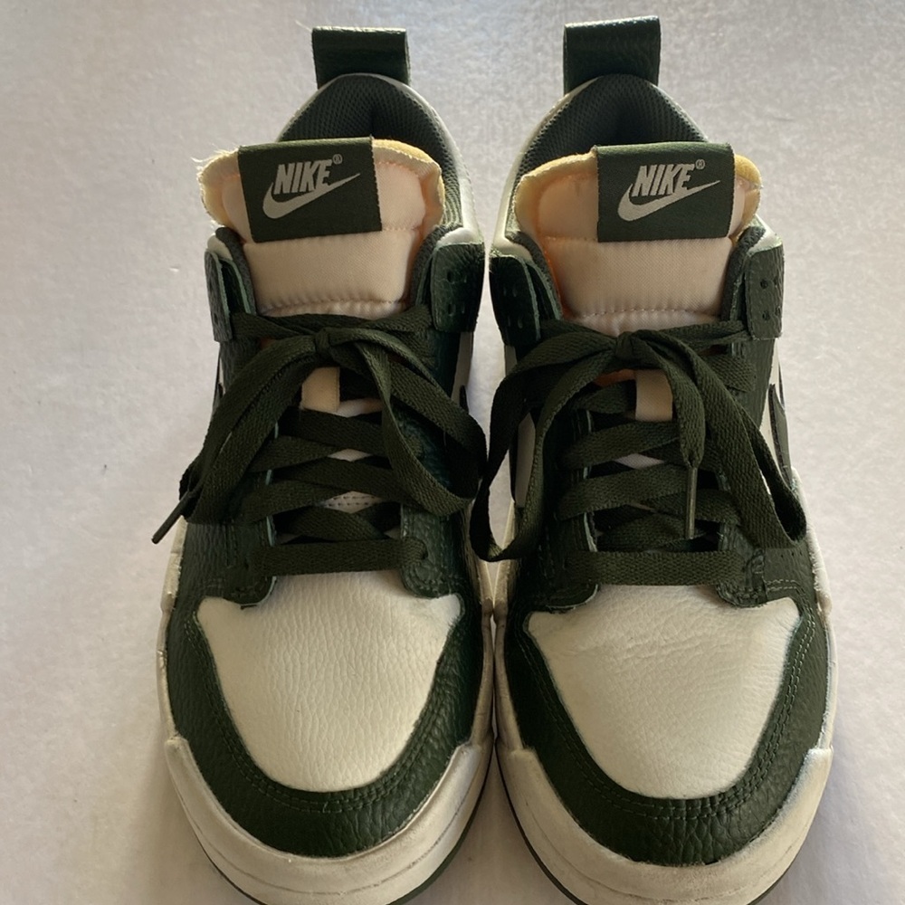 NIKE Women’s 
Dunk Low Disrupt White and Dark Green Sneakers Size 7.5 US
